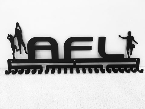 AFL aussie rules australia footy football black matte medal medals wall display hanger hanging holder rack