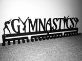 Gymnastics girls female silver brushed chrome stainless steel black matte medal medals wall display hanger holder rack