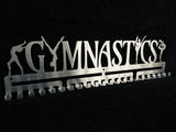 Gymnastics girls female silver brushed chrome stainless steel black matte medal medals wall display hanger holder rack