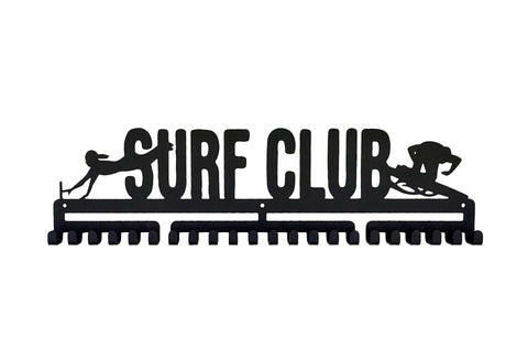 Surf Club Nippers Life Saver flags ski silver brushed chrome stainless steel black matte medal medals wall display hanger holder rack