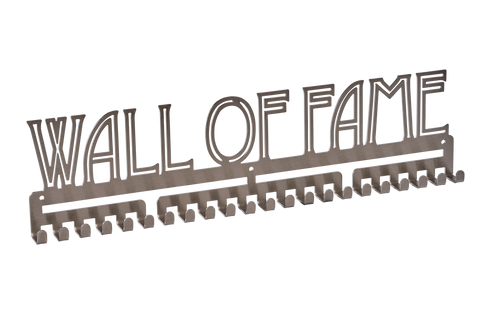 Wall of Fame MedalMount silver brushed chrome stainless steel black matte medal medals wall display hanger holder rack