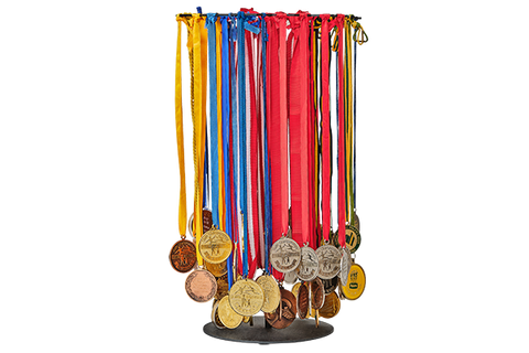 Black matte medal medals table tabletop display hanger holder rack