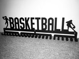 Basketball MedalMount female girls silver brushed chrome stainless steel black matte medal medals wall display hanger holder rack