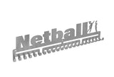 Netball girls female silver brushed chrome stainless steel black matte medal medals wall display hanger holder rack