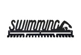 Swimming swimmer swim silver brushed chrome stainless steel black matte medal medals wall display hanger holder rack