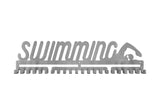 Swimming swimmer swim silver brushed chrome stainless steel black matte medal medals wall display hanger holder rack