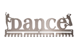 Dance dancer dancing MedalMount female girls silver brushed chrome stainless steel black matte medal medals wall display hanger holder rack