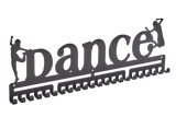 Dance dancer dancing MedalMount female girls silver brushed chrome stainless steel black matte medal medals wall display hanger holder rack