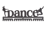 Dance dancer dancing MedalMount male boys silver brushed chrome stainless steel black matte medal medals wall display hanger holder rack