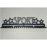 Sport Sports MedalMount silver brushed chrome stainless steel black matte medal medals wall display hanger holder rack