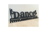 Dance dancer dancing MedalMount female girls silver brushed chrome stainless steel black matte medal medals wall display hanger holder rack